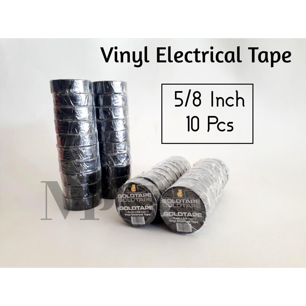 

Isolasi Listrik Gold Tape 5/8 inch x 5 mill isi 10 pcs Vinyl Electrical Tape Hitam & Transparan