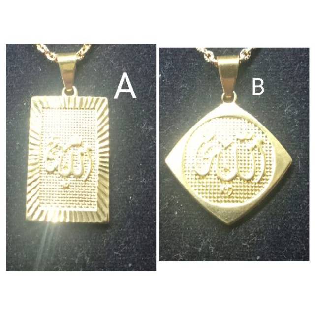 C014 liontin kalung xuping lapis emas dgn lafadz Allah