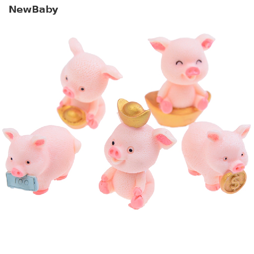 5pcs / set Miniatur Babi Lucu Dekorasi Taman Peri Diy