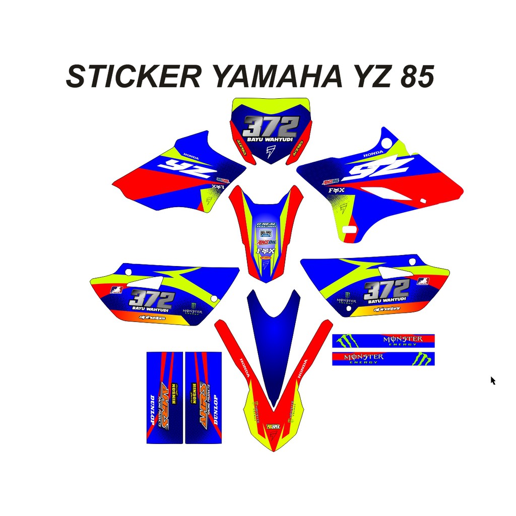 Stiker Decal YAMAHA YZ 85 YZ New YZ Modif Bebek Custom Sticker (19)