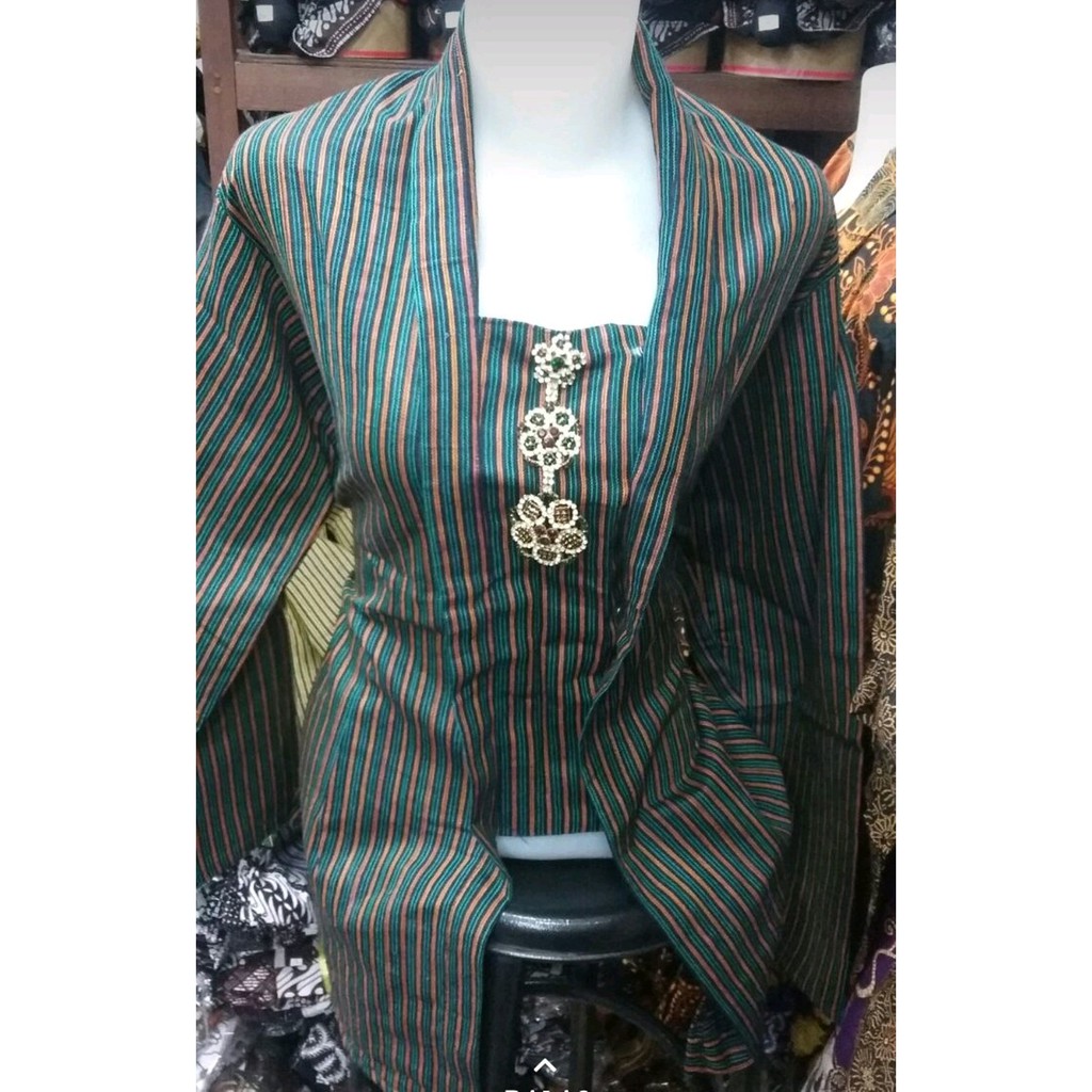kebaya wanita kebaya lurik tenun alusan warna biru