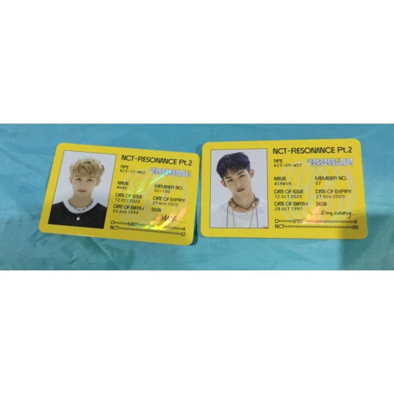 NCT 2020 ID CARD MARK WINWIN DEPATURE