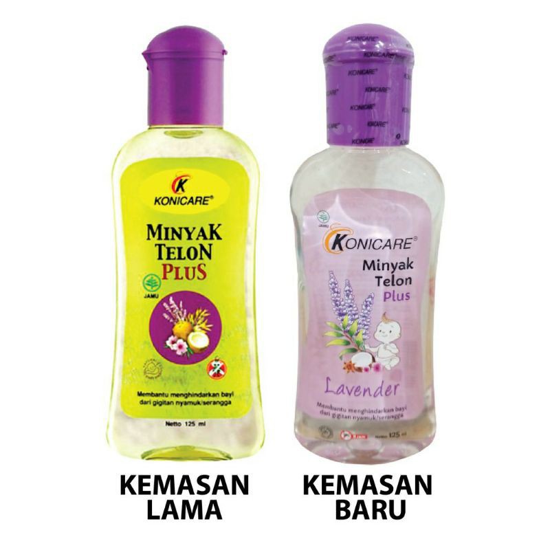 Konicare Minyak Telon PLUS Anti Nyamuk 125 / 60 ml Tutup UNGU - EXP 2024 - ASLI BPOM - KEMASAN TERBARU