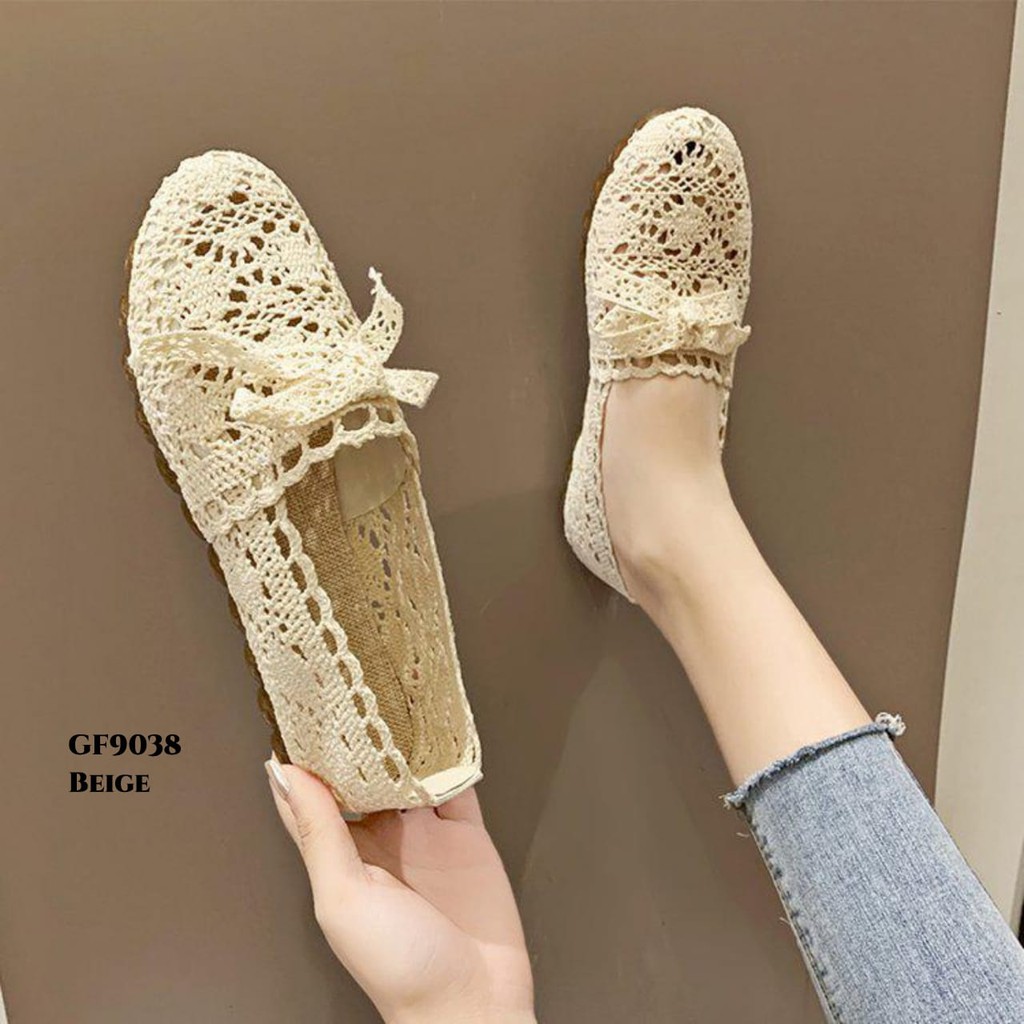 RESTOCK WYN SEPATU FLAT CASUAL BREATHABLE MESH WALKING GF9038