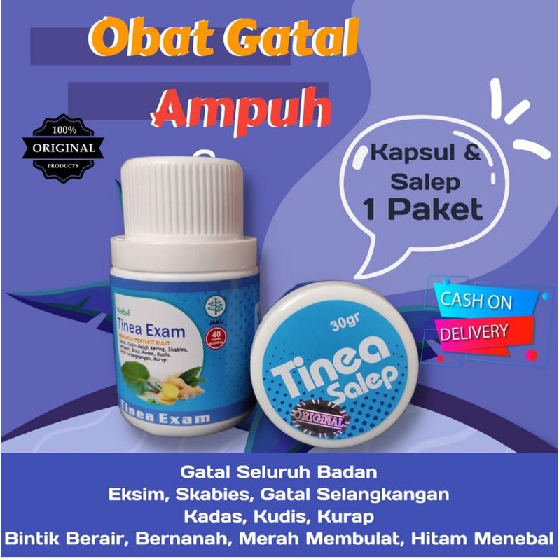 Tinea Exam Original 40kapsul + 30 gram salep  ampuh mengobati Exim gatal2 bisul jerawat dll