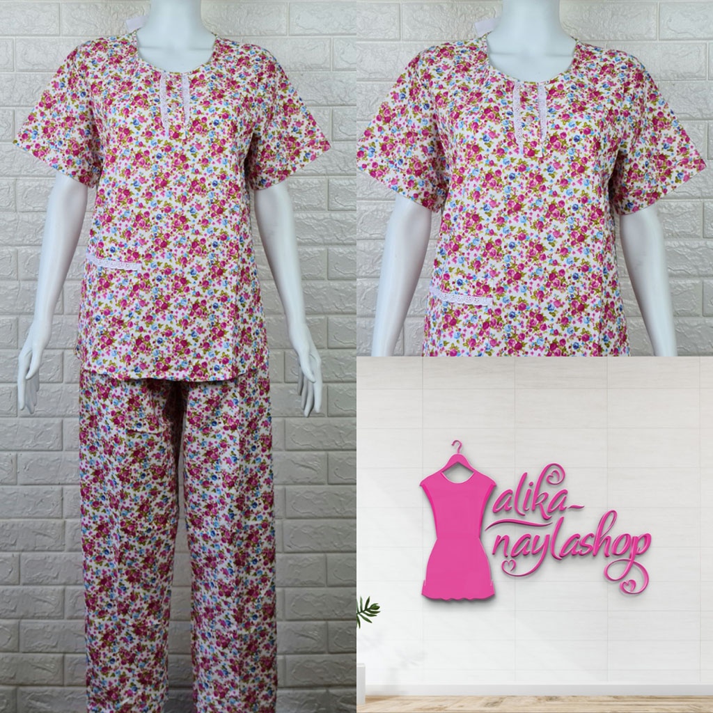 PIYAMA KATUN | HOKI & SHEILA STANDAR | LEBEL ORANGE | BAJU TIDUR | WANITA DEWASA-KODE    F3