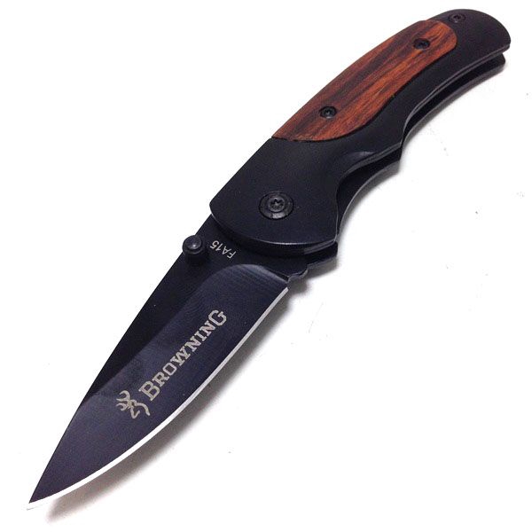 Pisau Lipat Knife Knive Outdoor Browning FA15 Hitam