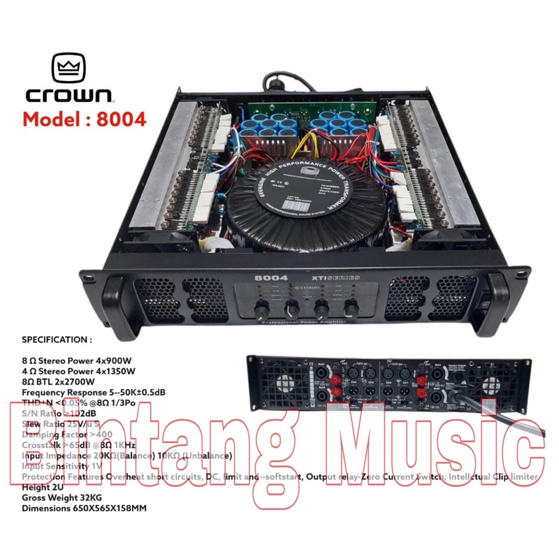 Power Amplifier CROWN 8004 4 Channel 800 Watt 8004 Crown