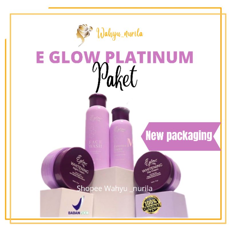 E GLOW PLATINUM TERBARU Paket Whitening, Ultimate & Acne || Original 100%