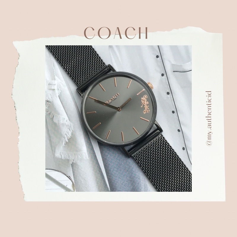 [ORIGINAL 100%] Coach Men Watch Analog Casual/Jam Tangan Pria - Black