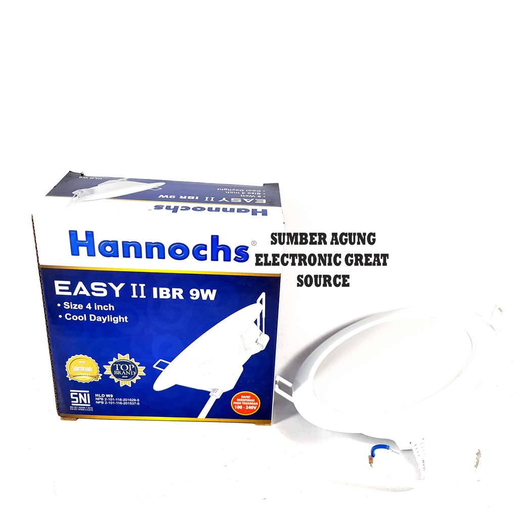 Hannochs Panel Downlight LED Plafon Easy II IBR 9W 4inch Cahaya Cool Daylight