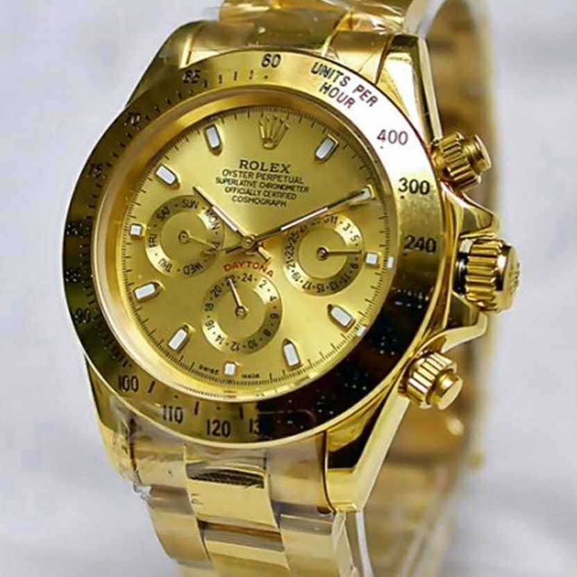 Jam Tangan Rolex Daytona Mesin Otomatis - Jam Tangan Pria Rolex Daytona Autometic Warna Gold