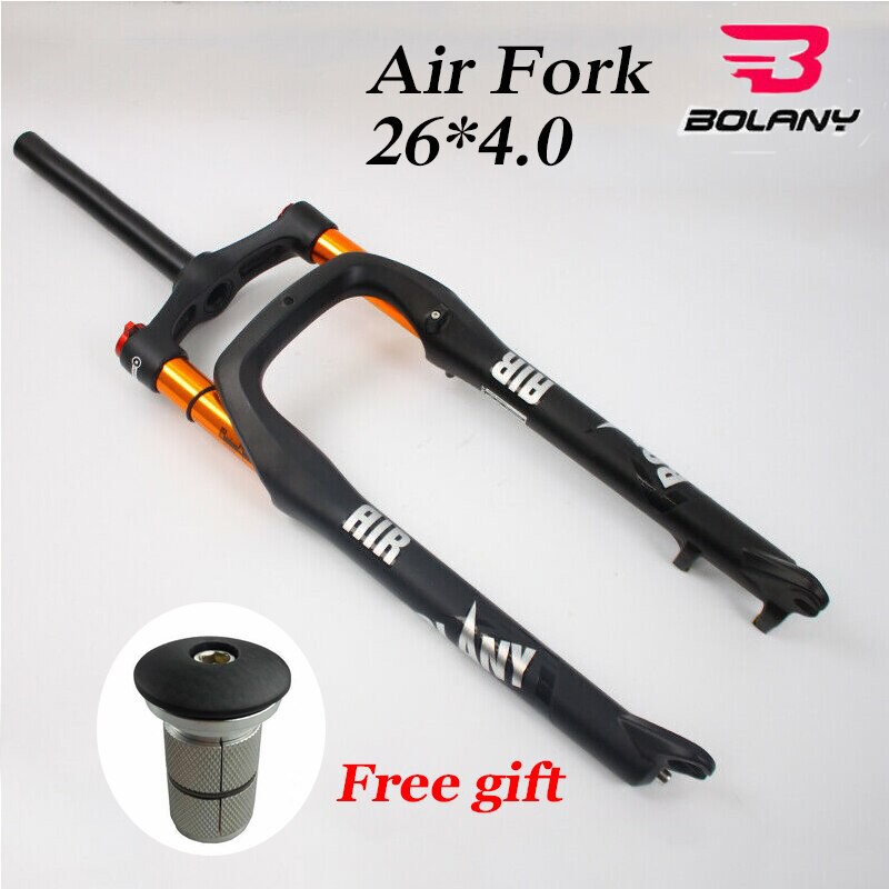 IMPORT BOLANY Suspension Fat Fork 26*4.0" Air Shock 1-1/8" MTB Beach Snow Bike 9mm QR 120mm Travel