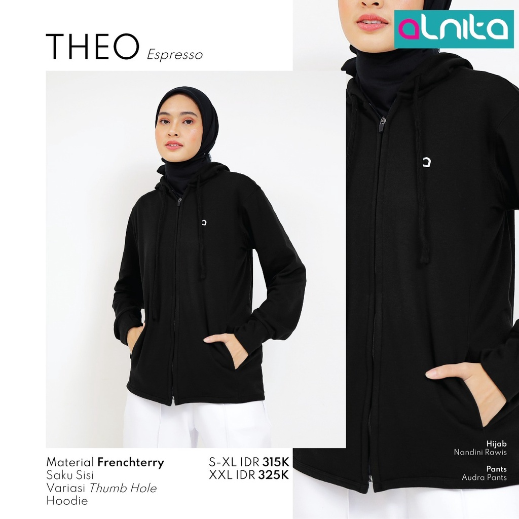 Alnita Outwear Theo Bahan Frenchterry Model Simpel Polos Kekinian by Alnita bisa COD