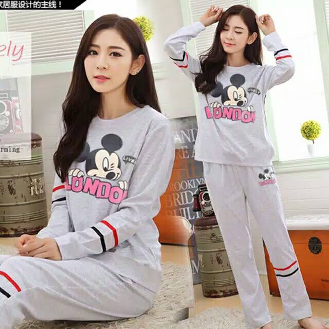 Baju tidur wanita piyama mickey london setelan piyama baju tidur konveksi bogor