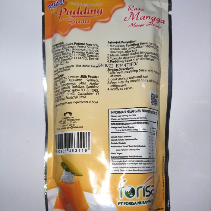 

Ht62D Nutrijell Pudding Susu Rasa Mangga 170 Gr Ht52Hh