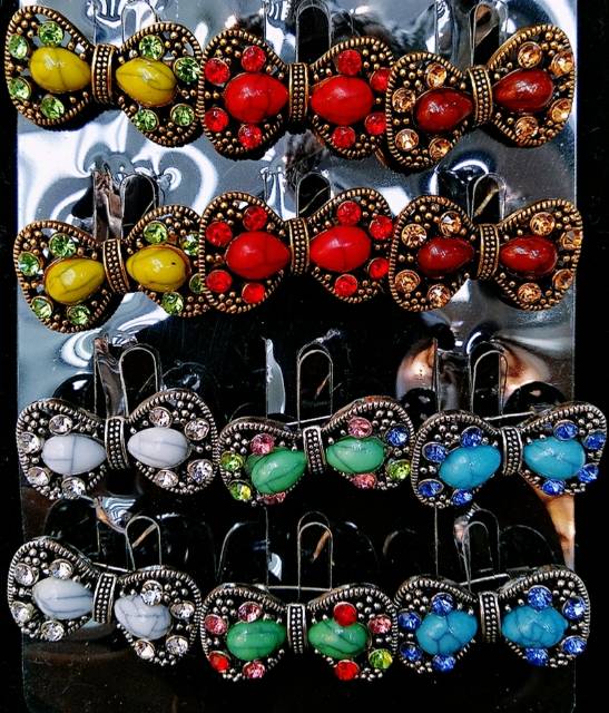 ISI 12 PCS BROOCH MINI ETNIK PERAK BAKAR