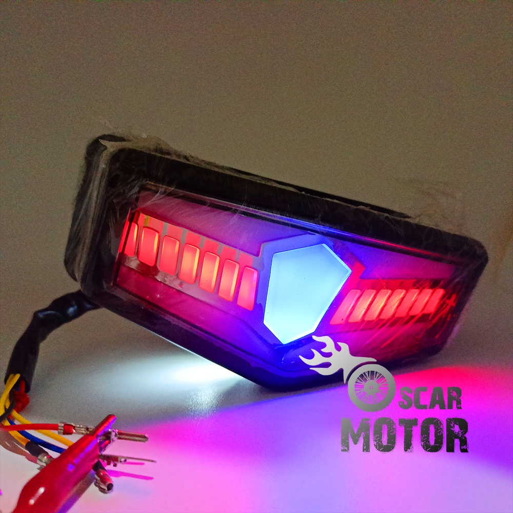 LAMPU STOP RX KING NEW 2018 LED RUNNING SEN BUNTUT NEW MULTICOLOR NEWS motor