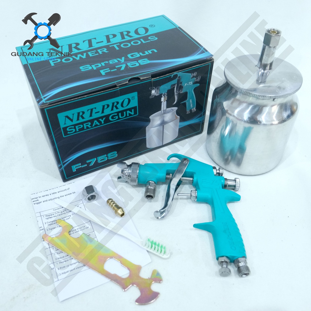 Spray Gun Tabung Atas 400cc NRT PRO F75G / Alat Semprot Semprotan Cat Spraygun F75S Tabung Bawah NRT