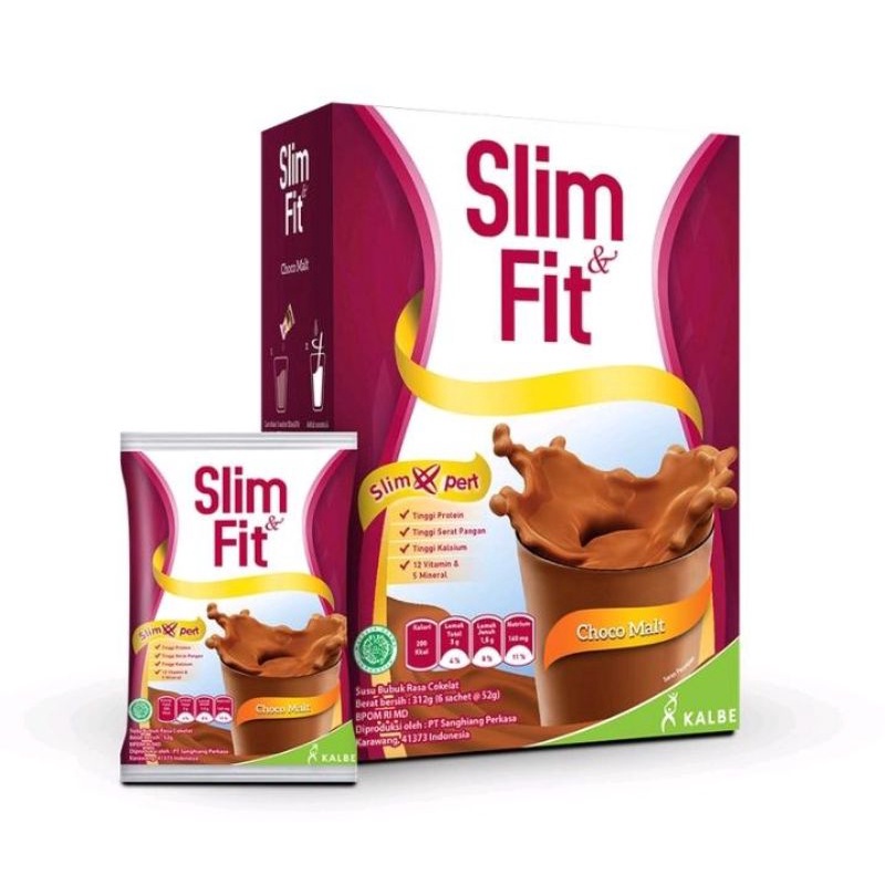 [BISA ECER 1 SACHET] SLIM & FIT MILK MEAL REPLACEMENT CHOCO MALT 6x52g