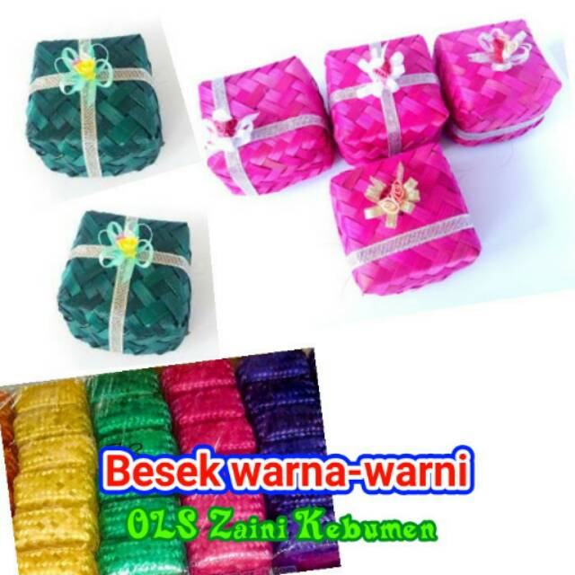 20 pcs (10 pasang) Besek bambu warna warni 20x20 cm