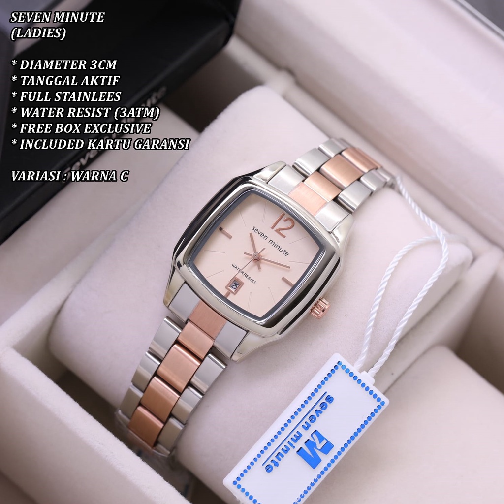 (FREE BOX) JAM TANGAN WANITA FASHION RANTAI BODY SEGI TANGGAL AKTIF