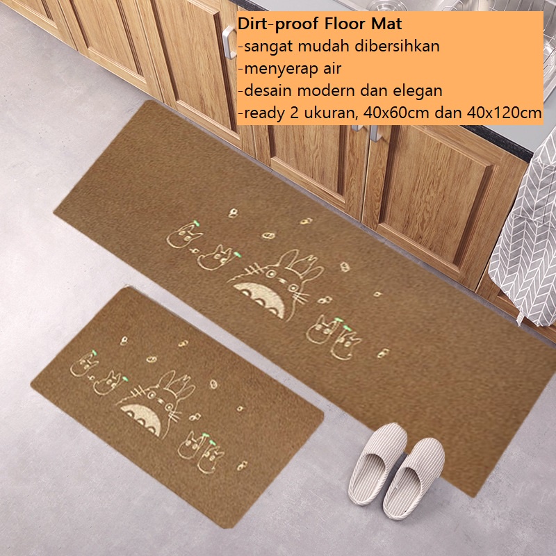 Dirt-proof Kitchen Floor Mat Keset Panjang Dapur Anti Kotor Alas Lantai Kamar Tidur Depan Rumah Anti Slip Polyester