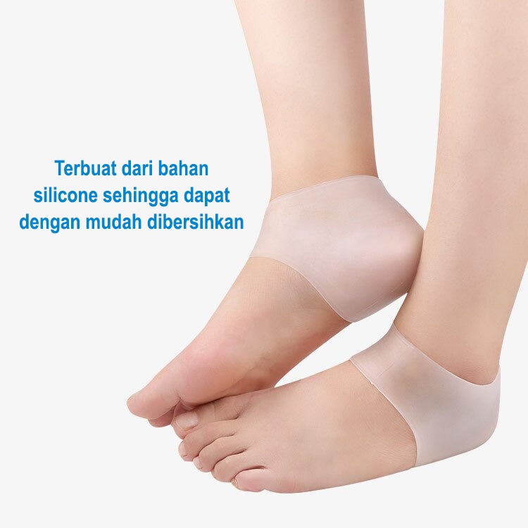 Insole Pelindung Tumit Kaki Kering dan Pecah-Pecah Bahan Silicone Gel 1 Pasang