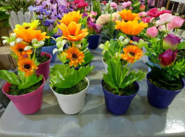 Set rangkaian bunga artifisial murah bunga plastik 10 ribu-1