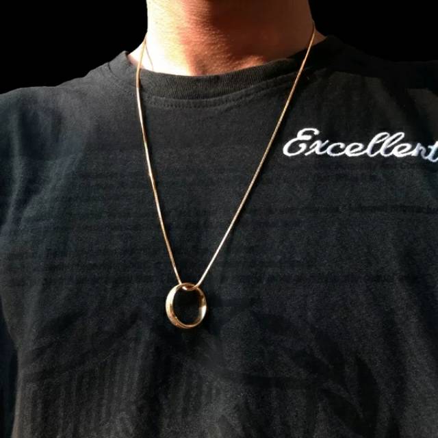 Kalung Liontin Ring Gold Emas Titanium