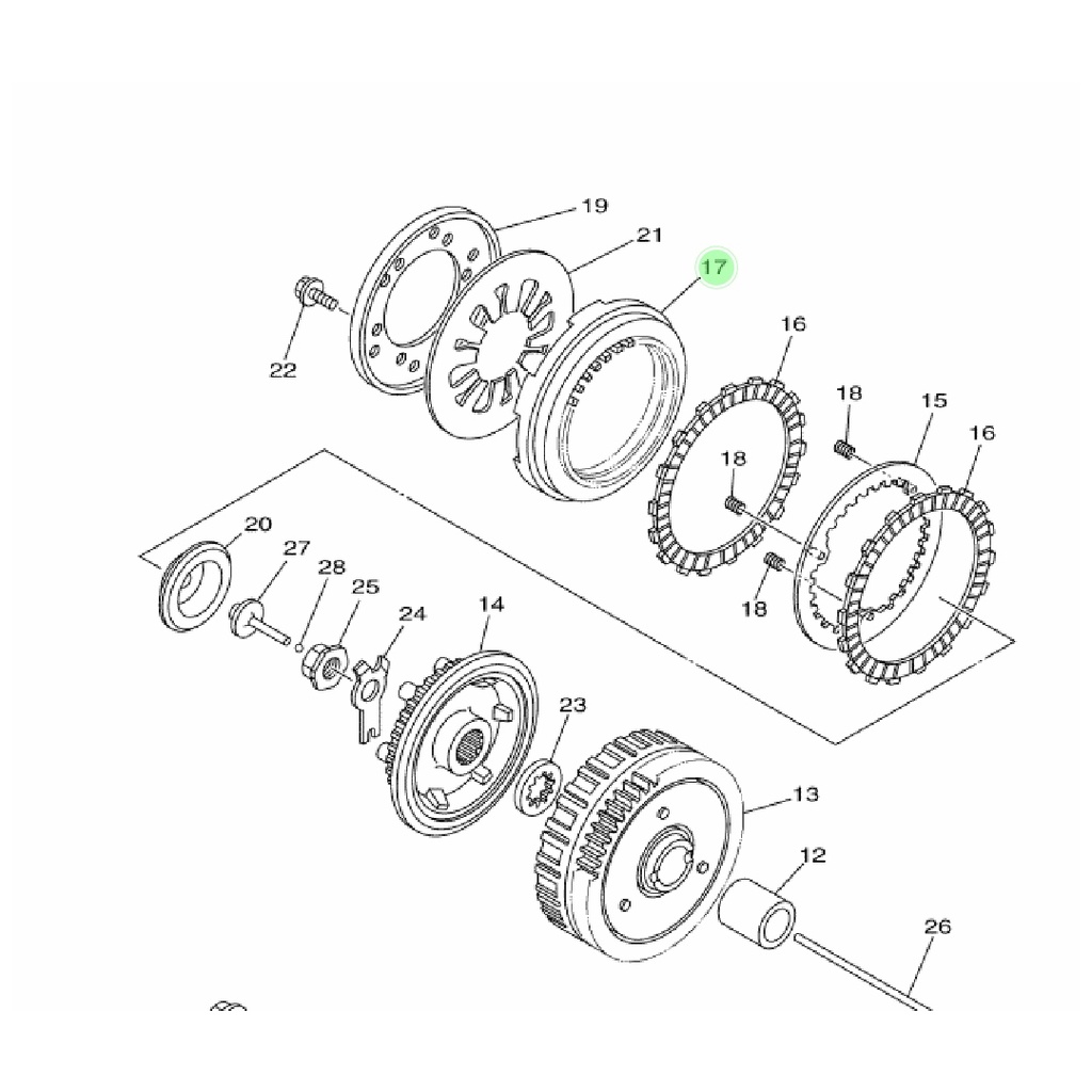 LAWAN KAKI 6 DUDUKAN KAMPAS KOPLING VEGA ZR 2009 JUPITER Z NEW 115 ROBOT 2010 ORIGINAL YGP 5D9-E6351-00