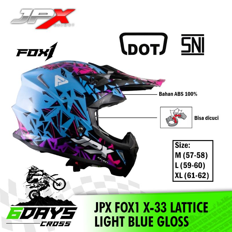 HELM JPX FOX1 X-33 LATTICE LIGHT BLUE GLOSS