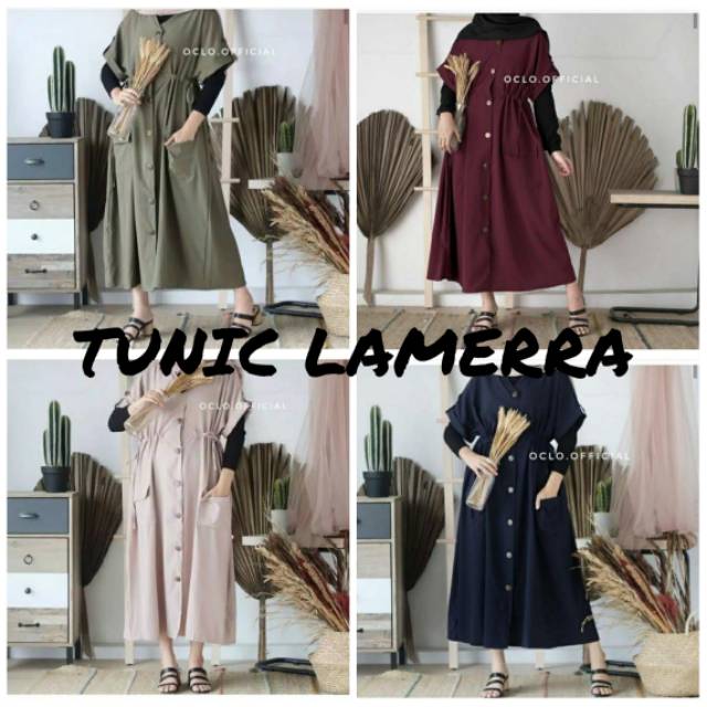 Rx Fashion Velove Long Tunik Bahan Wolfis Ukuran Fit L 1R