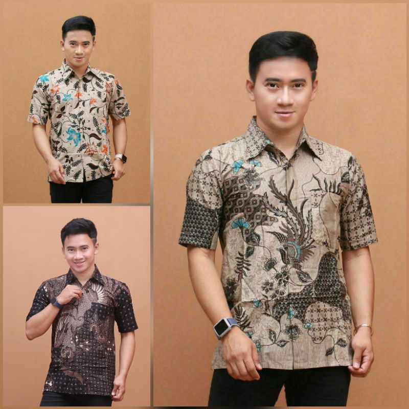 BAJU BATIK PRIA REGULER MODERN LENGAN PENDEK OB 514 SIZE M L XL XXL XXXL BATIK PRIA KANTOR