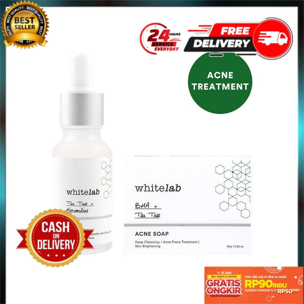WHITELAB SERUM SKINCARE PAKET ACNE CALMING SERUM & ACNE SOAP
