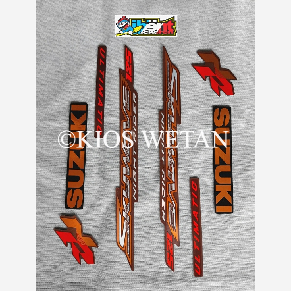 STRIPING SUZUKI SKYWAVE NR COKLAT STIKER LIS NIGHT RIDER
