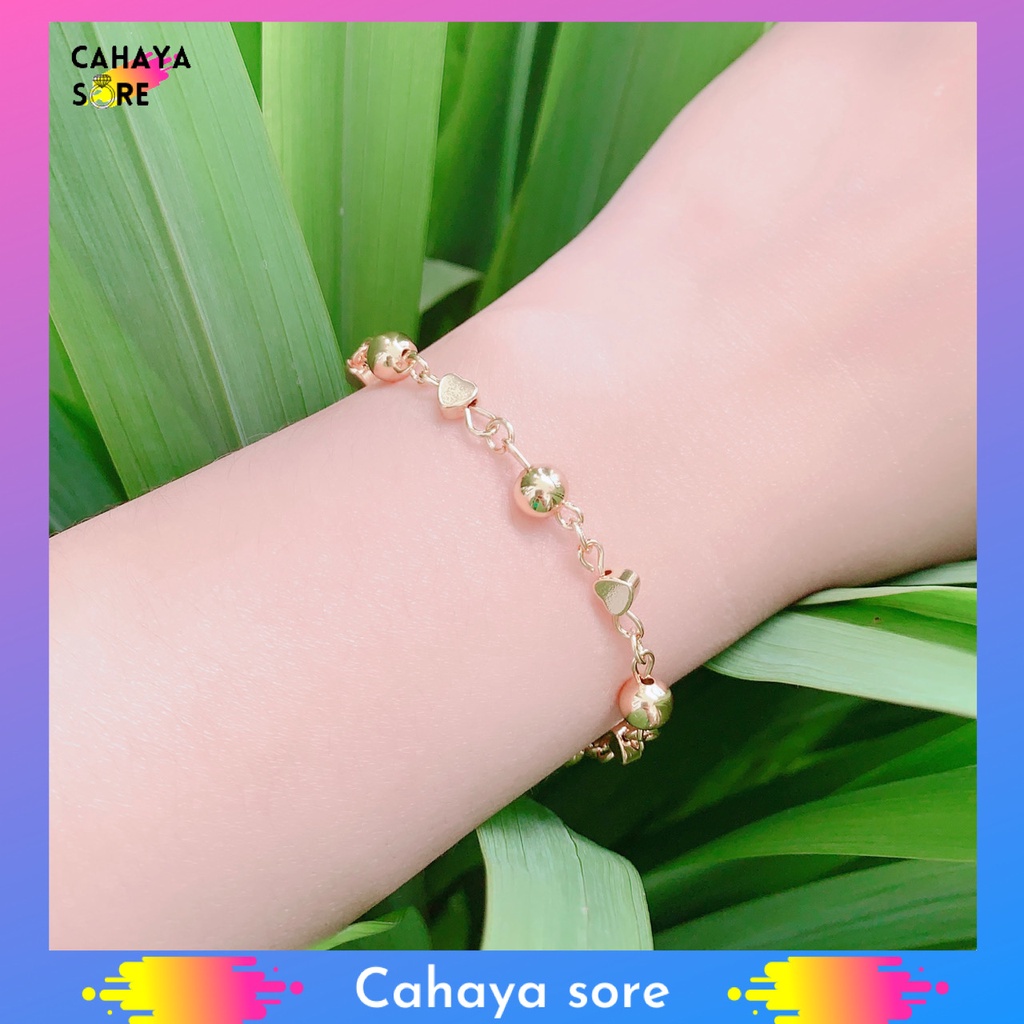 Gelang Xuping Gold Gelang Tangan Dewasa Rantai Bola G55