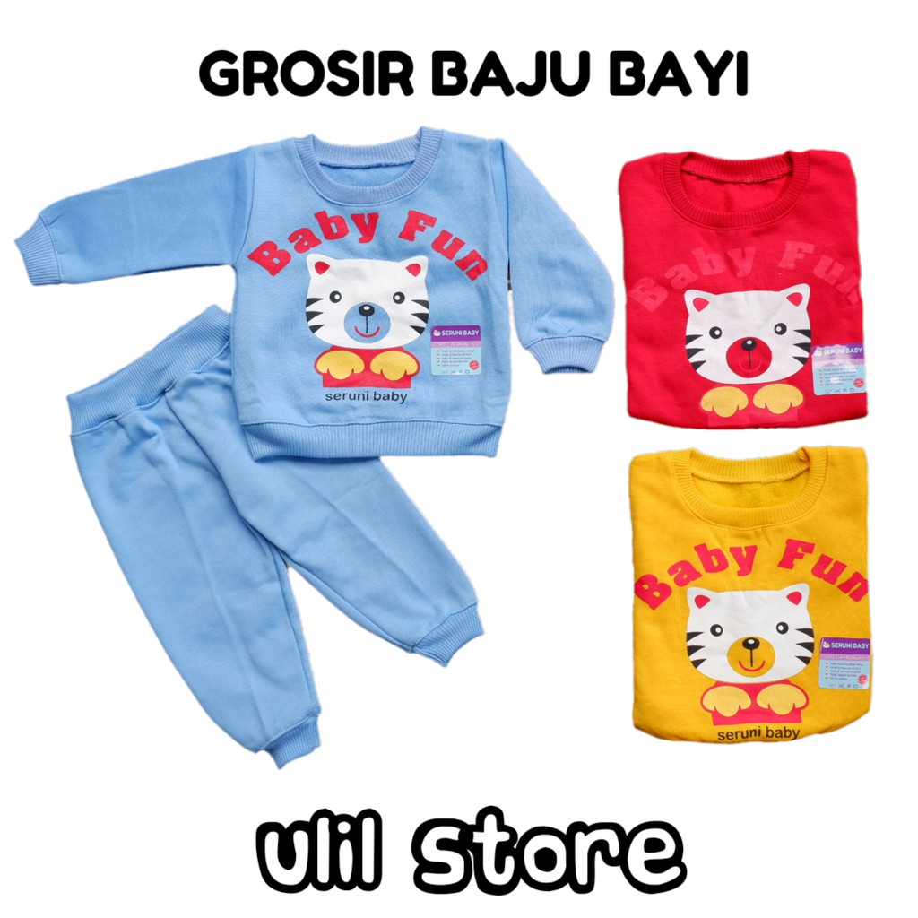 Setelan Jaket Bayi Anak 3-18 Bulan, Setelan Sweater Baby Fun, Best Seller-1