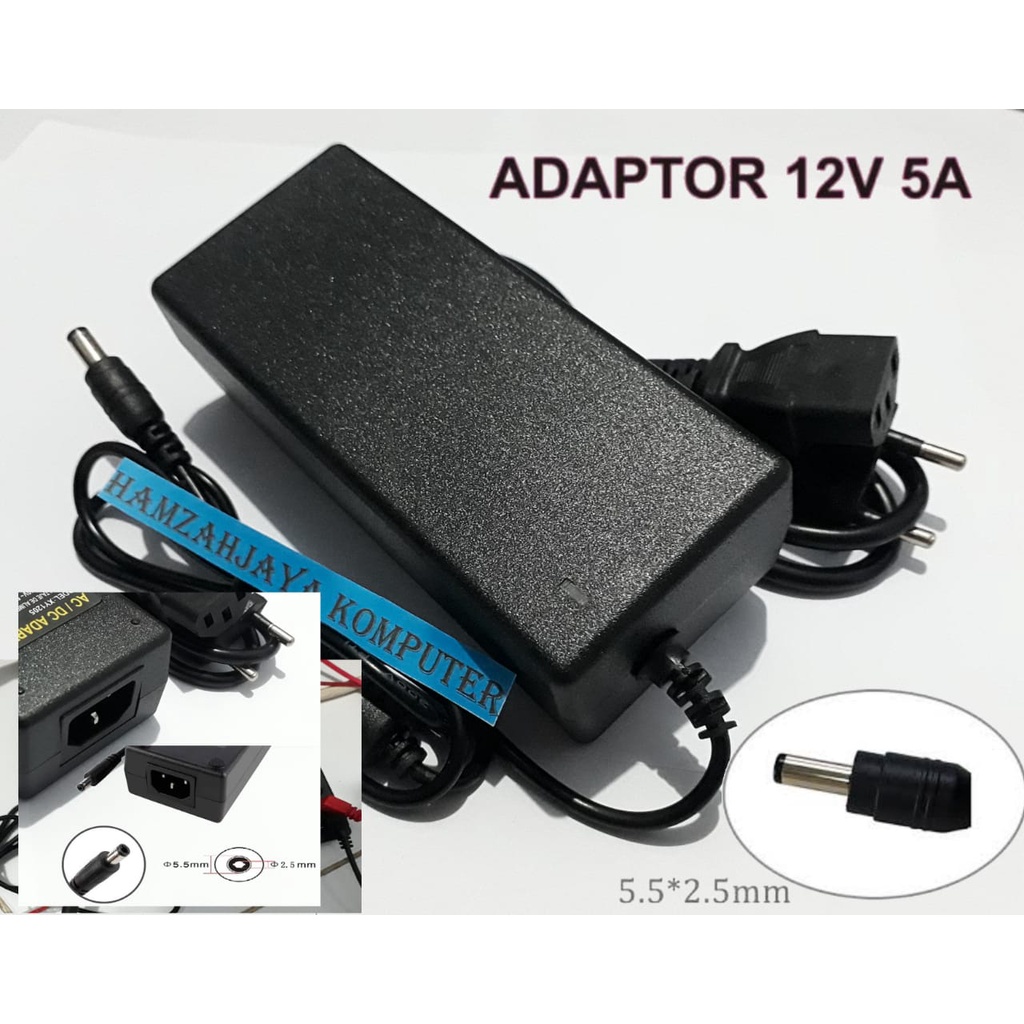 Adaptor 12v 5a 12volt 5amper untuk pompa dc ampli charger cctv lampu led