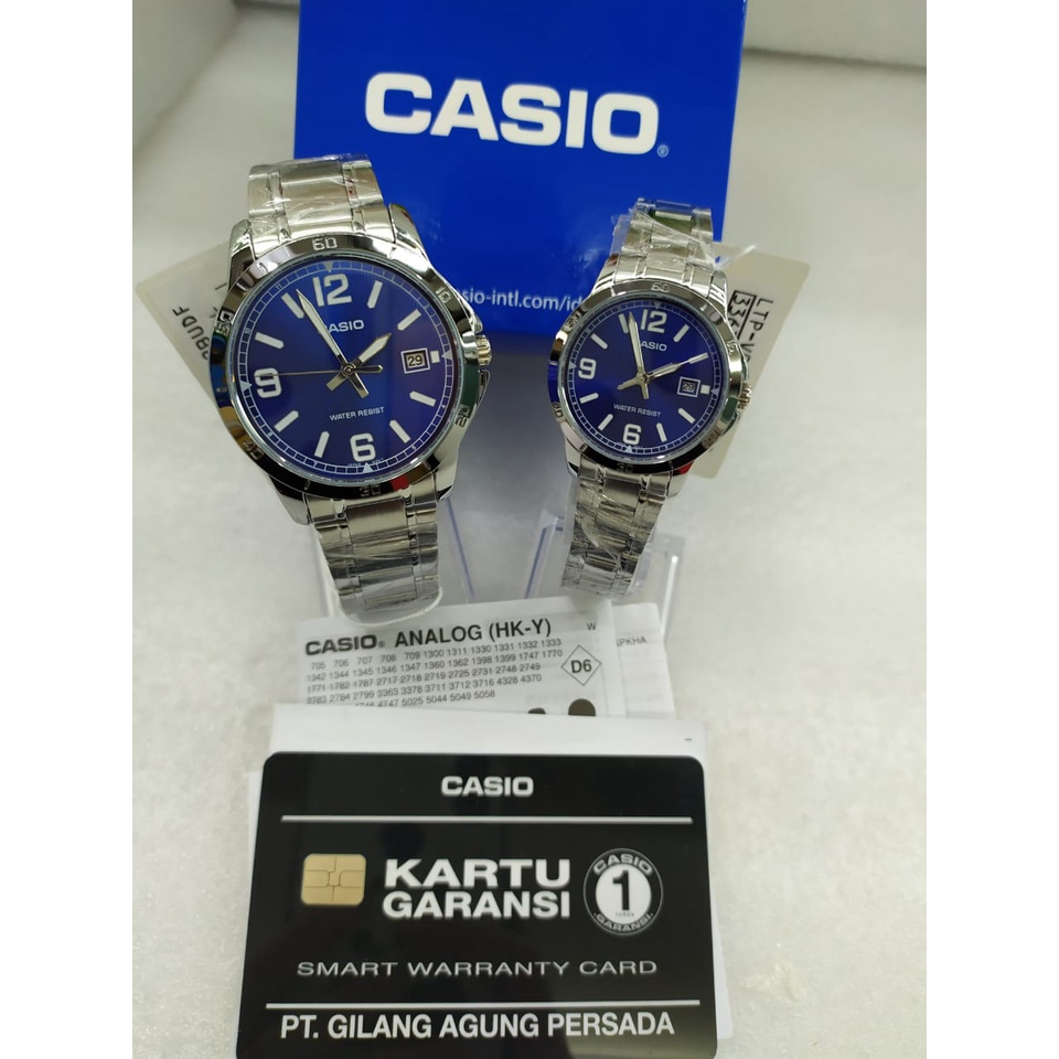 Jam Tangan Couple Pria/Wanita Casio General LTP-MTP-V004G-7B2UDF /LTP-MTP-V004D-2BUDF Stainless Steel