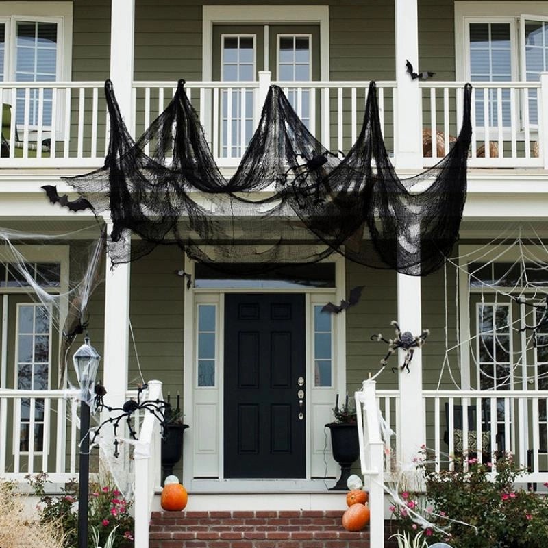 Tirai Darah Halloween Dekorasi Haloween Kain Crepe Bloody Cloth Hitam Dekorasi Pesta