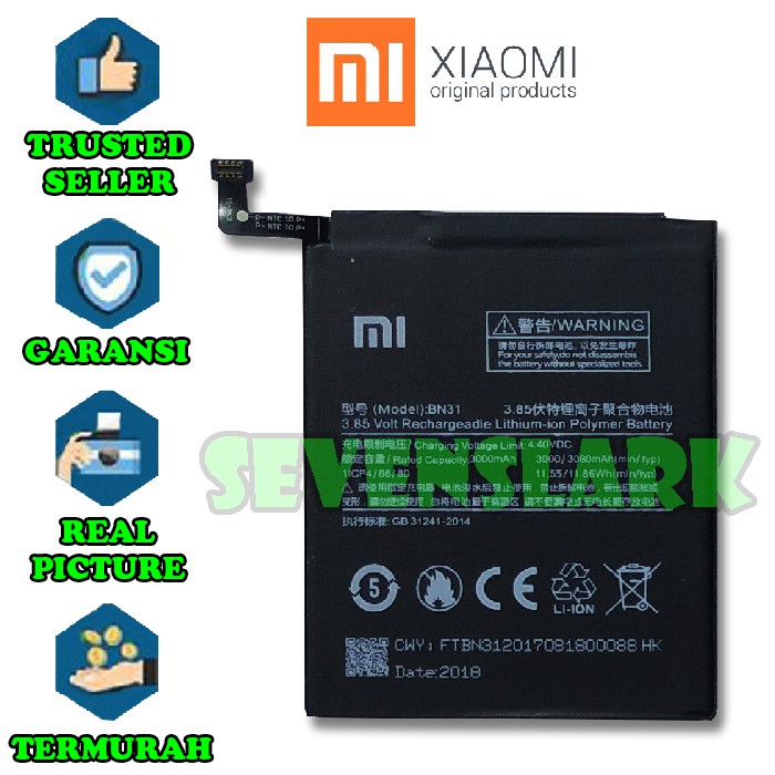 DISKON BATERAI XIAOMI REDMI S2 BN31 BN 31 ORIGINAL 100% BATRE BATRAI