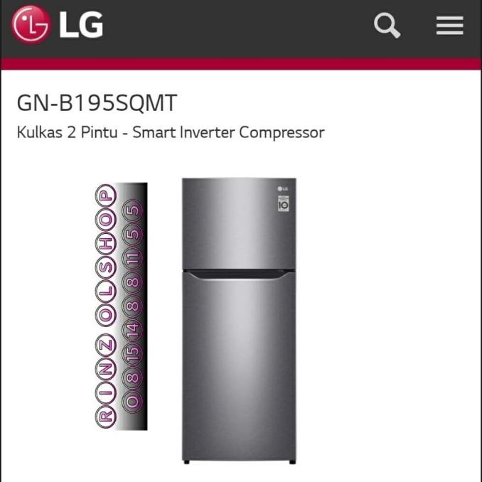 KULKAS LG GN-B195SQMT SMART INVERTER KOMPRESOR 3 PINTU