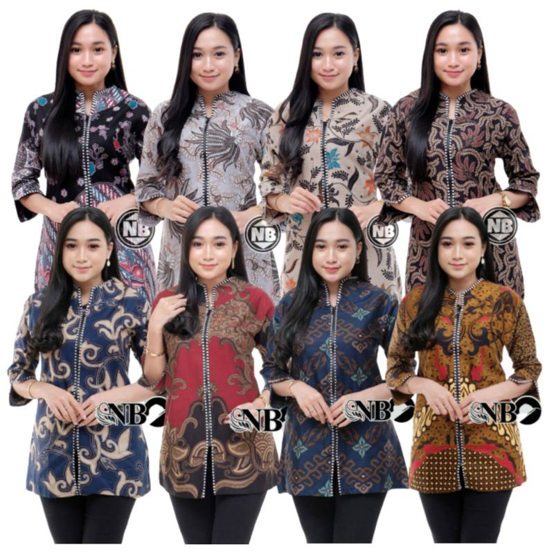 BAJU ATASAN BATIK BLOUSE BLUS BATIK WANITA CEWEK PEREMPUAN MODERN TERBARU KEKINIAN PAKAIAN BATIK KAN