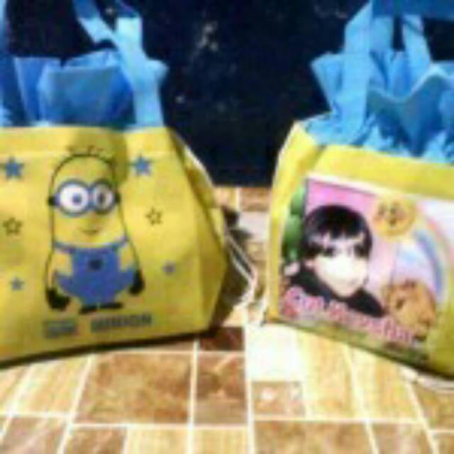 Tas ultah model serut + foto anak