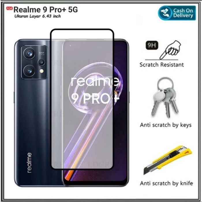 REALME 9 / 9 PRO / 9 PRO+ ANTI GORES TEMPERED GLASS FULL COVER TEMPER FULL ANTI GORES KACA 9 PRO PLUS