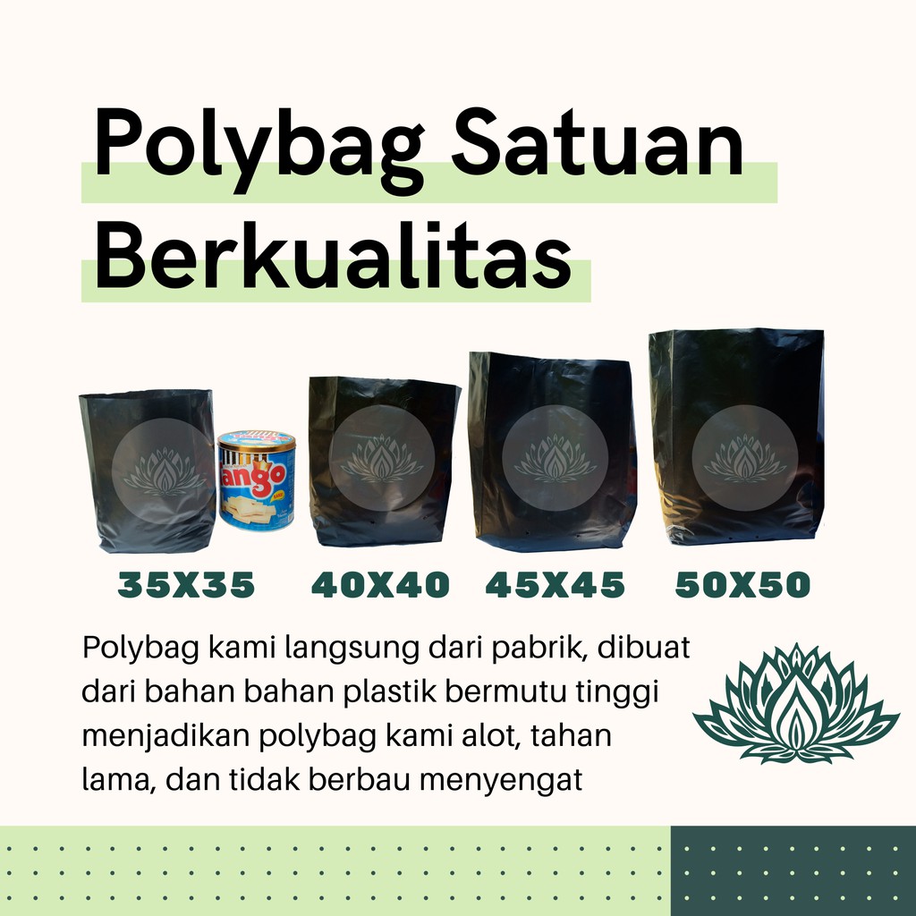 1 Polybag Tanaman Tebal Awet 35x35 40x40 45x45 50x50 Pot Plastik Polibag Tebal Polibek Jumbo Besar