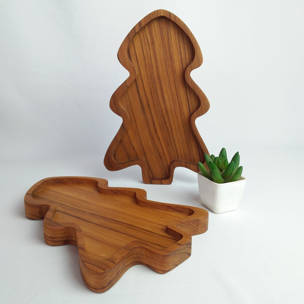 Piring Kayu Cemara, Piring Natal