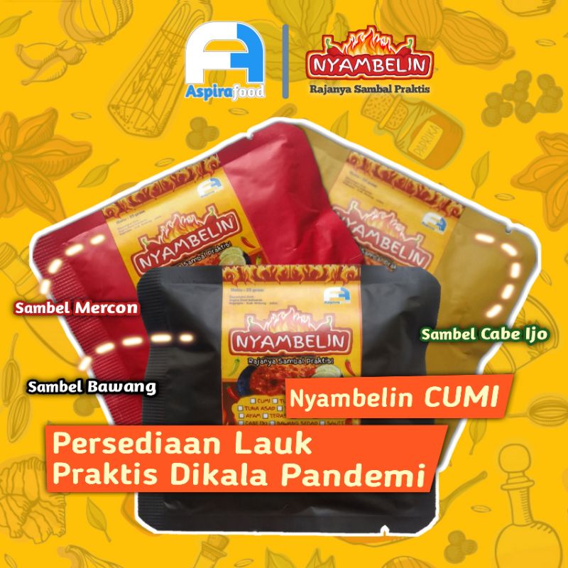 SAMBAL CUMI BAJAK BAWANG MERCON IJO TERASI SACHET NYAMBELIN RAJANYA SAMBAL PRAKTIS