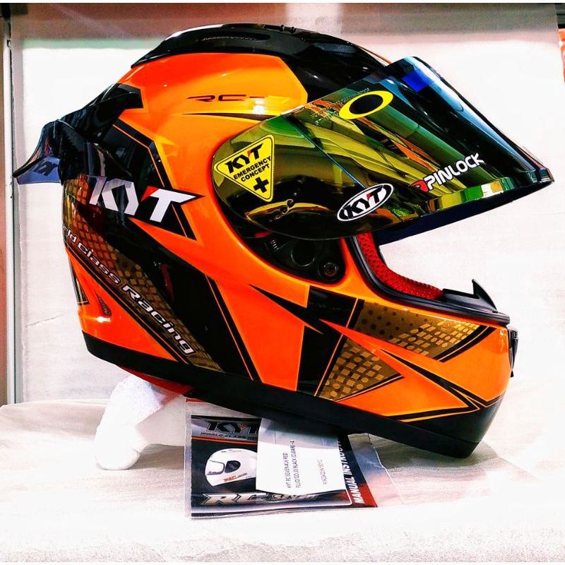 HELM KYT RC7#16 ORANGE PAKET GANTENG